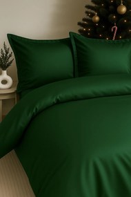 Saténové posteľné obliečky – Vianočná Zelená Elegancia, 100% bavlna, zips Veľkosť: 140x200/70x90 cm