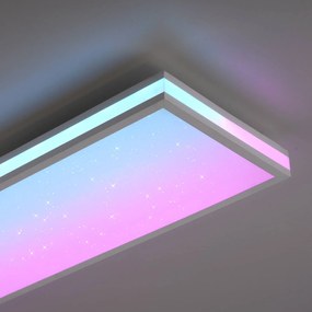 Stropné LED svetlo Mario, CCT, RGB, 100x25cm biela