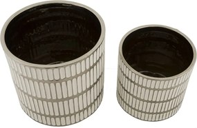 Sada 2 ks obalů na květináč Ray bílo-stříbrná