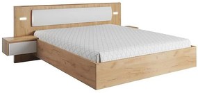 Posteľ 160 + Led biela/Craft