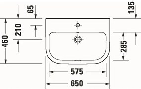 Duravit 23986500002 - Závesné umývadlo D-CODE 65x46 cm keramika/lesklá biela
