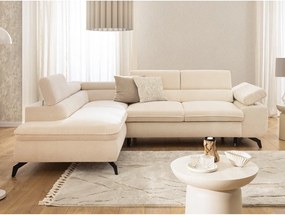 Krémová ženilková rohová pohovka (ľavý roh/do L) Marbeya – Ropez