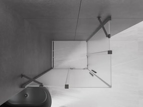 Mexen Velar Duo, sprchový kút s posuvnými dverami 90 x 80 cm, 8mm sklo námraza, brúsený grafit, 871-090-080-32-95