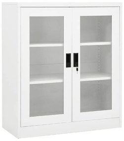 Kancelárska skriňa biela 90x40x105 cm oceľová