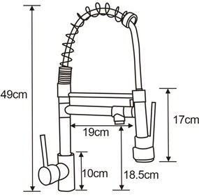 Mexen CORINA - Vysoká batéria/drezová, zlatá, 670601-50