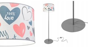 Detská stojacia lampa Heart, 1x biele textilné tienidlo so vzororm, (výber z 2 farieb konštrukcie), o, p