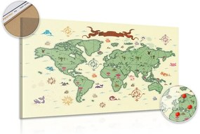 Obraz na korku originálna mapa sveta
