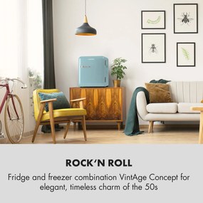 Klarstein Audrey Mini, retro chladnička, 48 l, 2 úrovne, energet. trieda F