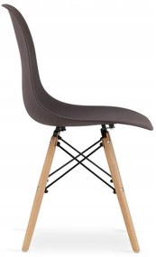 Jedálenská zostava TODI 80cm okrúhly stolový set biely + 4 stoličky OSAKA hnedé