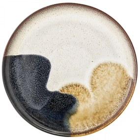 Bloomingville Kameninový tanier Jules Blue/Cream/Sand 28 cm