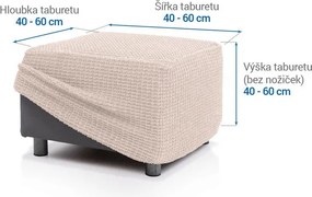 Super strečové poťahy RUBINIA smotanová taburetka (40 - 60 cm)