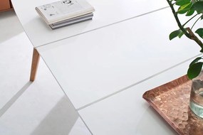 Rozkladací jedálenský stôl base 160 (205) x 95 cm biely MUZZA