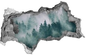 Diera 3D v stene nálepka Hmla nad lesom nd-b-167720092