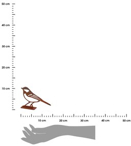 Záhradná kovová figúrka Rumi, 10x14x3,5 cm, hnedá