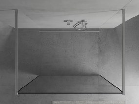 Mexen Kioto, sprchová zástena Walk-In 160 x 200 cm, 8mm sklo čierny vzor, chrómový profil, 800-160-002-01-70