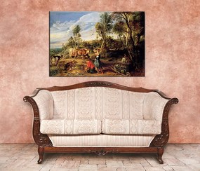 Obraz na plátne MILKMAIDS WITH CATTLE IN A LANDCAPE – Peter Paul Rubens 60x40 cm