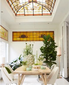 Stojacia lampa v prírodnej farbe s textilným tienidlom (výška 159 cm) Dania – Light &amp; Living