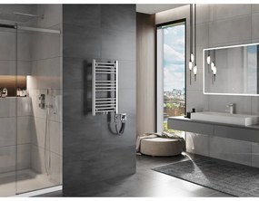 Mexen Mars, elektrické vykurovacie teleso 700x400 mm + vykurovacia tyč 300 W, chrómová, W110-0700-400-2300-01