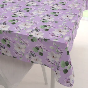 Biante Dekoračný obdĺžnikový obrus PML-044 Kvety magnólie na fialovom 100x160 cm