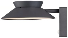 Nordlux Antracitové fasádne solárne LED svietidlo Justina s pohybovým čidlom 5W 2418071050