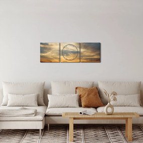 Obraz západu slnka (s hodinami) (90x30 cm)