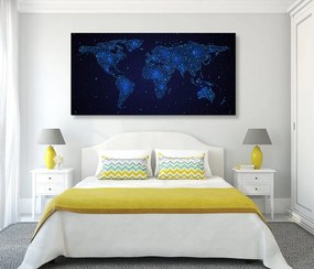 Obraz mapa sveta s nočnou oblohou Varianta: 100x50