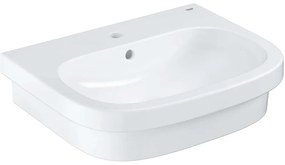 GROHE Euro Ceramic polokrúhle umývadlo na dosku s otvorom, s prepadom, 600 x 480 mm, alpská biela, 39337000