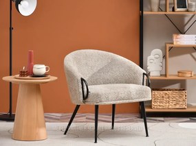Moderné čalúnené kreslo MISHA béžové + čierne nožičky