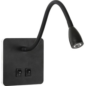 Brilagi - LED Flexibilná nástenná lampa MAYA Double LED/4W/230V + LED/3W čierna BRI099