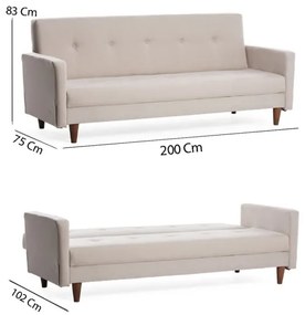 Dvojmiestná pohovka NARA krémová/béžová