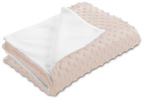 Biante Detská obojstranná deka Minky bodky/Polar MKP-010 Púdrovo béžová 75x100 cm