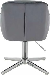 LuxuryForm DESIGN Stolička AVOLA VELUR na striebornom kríži - tmavo šedá