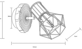 Globo 54017W-1 - Nástenné bodové svietidlo PRISKA 1xE27/60W/230V