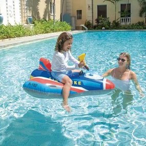 Nafukovačka pre deti - modrá stíhačka s vodným delom