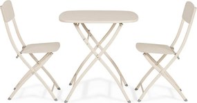 Béžová oceľová záhradná jedálenská súprava pre 2 Yvonne – Bizzotto