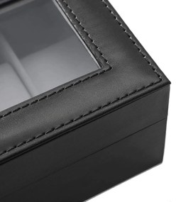 Box na hodinky Watch2, 30x8x11,2 cm, čierna/sivá