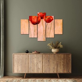Obraz - Červené tulipány (150x105 cm)