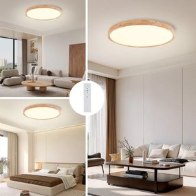 Brilagi - LED stmievateľné svietidlo WOODROUND LED/70W/230V 3000-6000K priemer 80 cm + diaľkové ovládanie