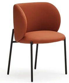 Oranžové čalúnené jedálenské kreslá v súprave 2 ks Mogi – Teulat