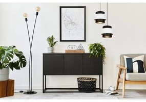 Luster na lanku NESS 2xE27/60W/230V pr. 30 cm čierna/biela