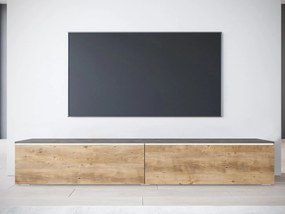 TV skrinka Dlone 180, Farby: matera / gaštan breslau, Osvetlenie: osvetlenie LED biele
