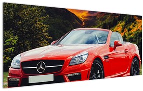 Obraz - červený Mercedes (120x50 cm)