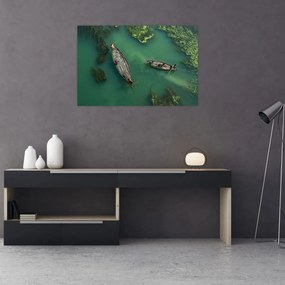 Obraz - Rybári na rieke (90x60 cm)