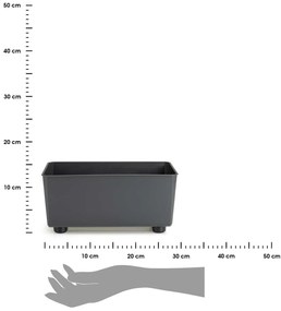 PLASTOVÝ KVETINÁČ SALVIA 28,5X17 CM ANTRACITOVÁ