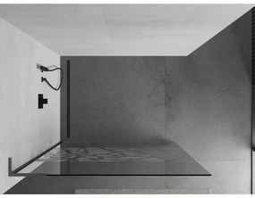 Mexen Kioto L, sprchová zástena Walk-In 90 x 200 cm, 8mm číre sklo biely vzor, grafitový profil, 800-090-103-95-85