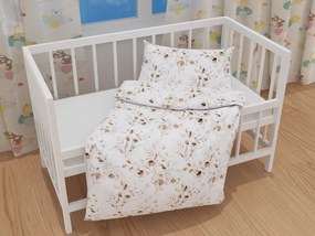 Biante Detské bavlnené posteľné obliečky do postieľky Sandra SA-285 Jesenné eukalypty Do postieľky 100x135 a 40x60 cm