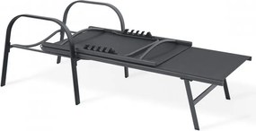 Polohovateľné záhradné lehátko tmavosivé