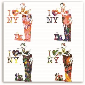 Obraz na plátně Banksy - Miluji New York - 40x40 cm