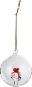 HANG ON Sklenená guľa darček 9 cm - číra