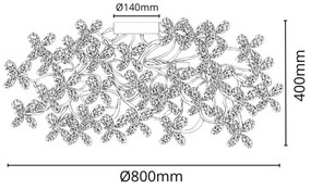 Krištáľový prisadený luster 12xG9/40W/230V pestrofarebná